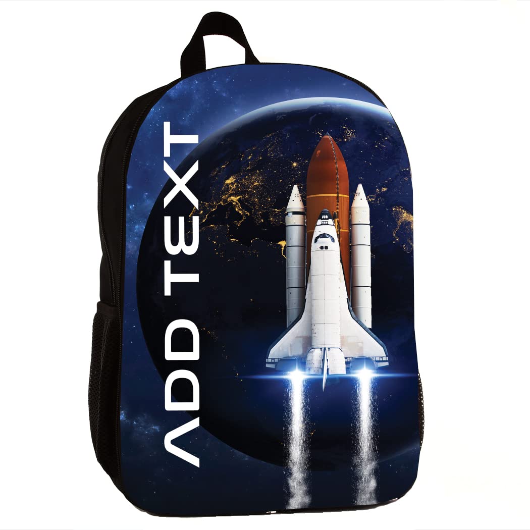 KishKesh Personalization Personalized Backpack Toddler 14" inch - Space Shuttle