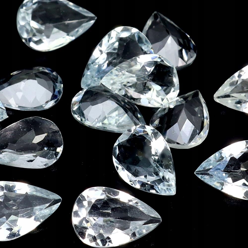 Akwamaryny kamienie naturalne 12 sztuk IF-VVS 5.18ct