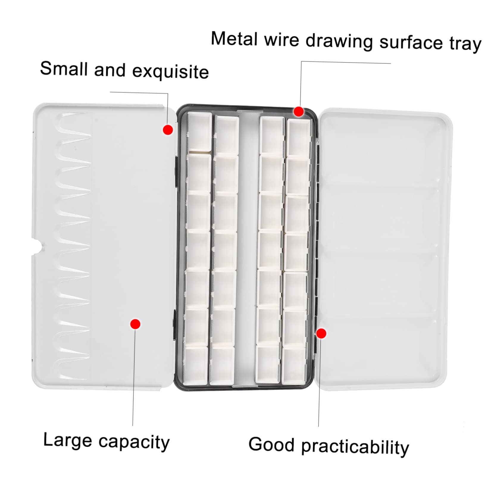 Boîte à Aquarelle Vide en Fer Noir Portable et Légère Grosse Capacité, Coffret de Rangement pour Pigments, pour Artistes en Déplacement