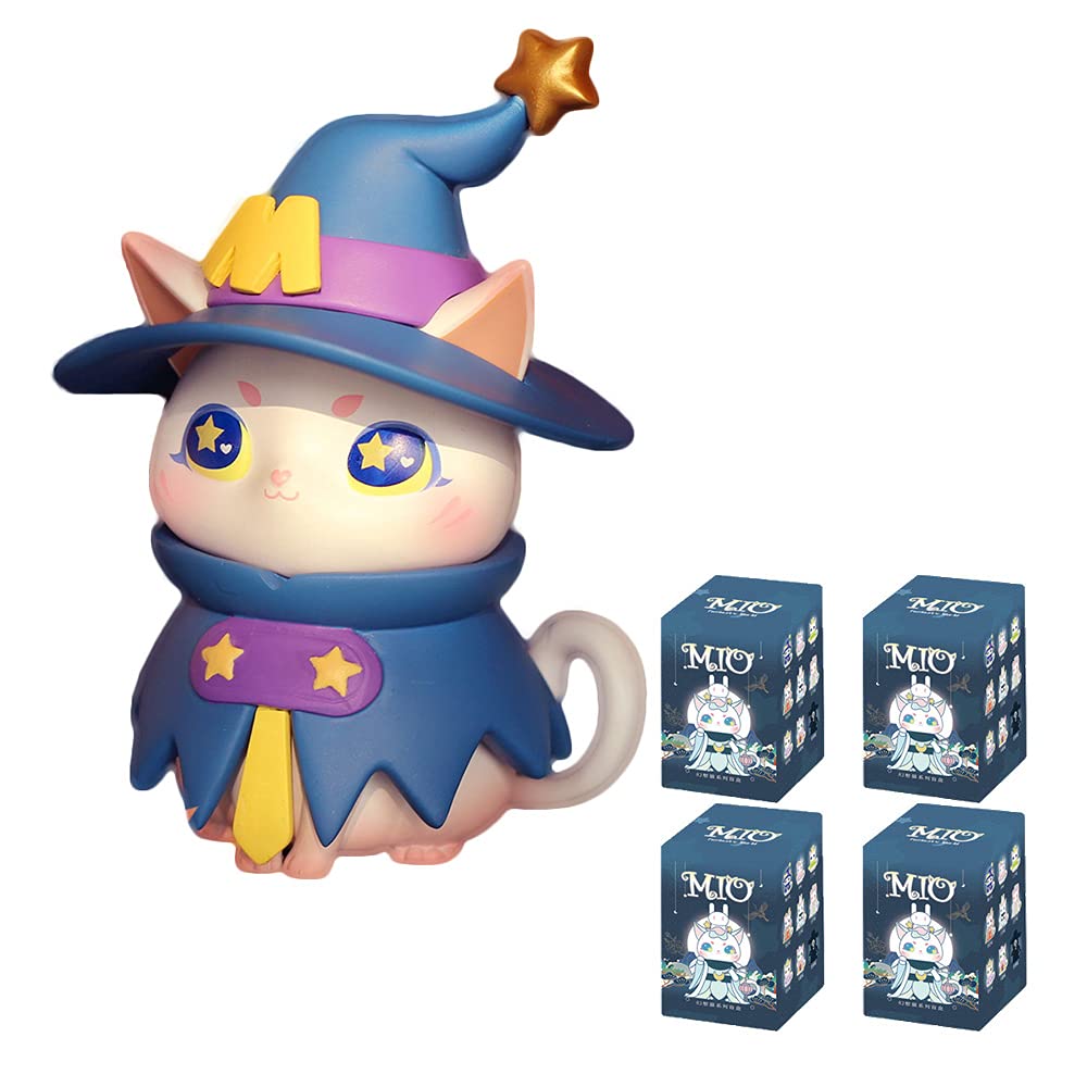 Aven Rabbit MIO Fantastic World Series Blind Box Toys for Girls Kawaii Figures Action Cute Model Birthday Gift Guess Blind Bag Random Collection Toys Collectible Desktop Ornaments (4 Pack)