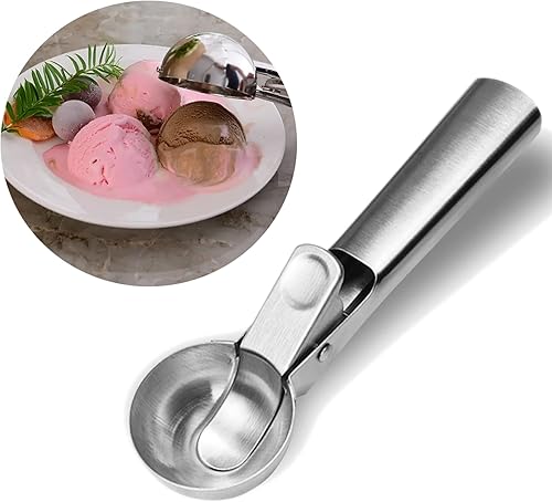 Miniatura 2 de Cuchara de helado de acero inoxidable de grado alimenticio, cuchara de helado con liberación de gatillo para albóndigas, yogur congelado, helados,