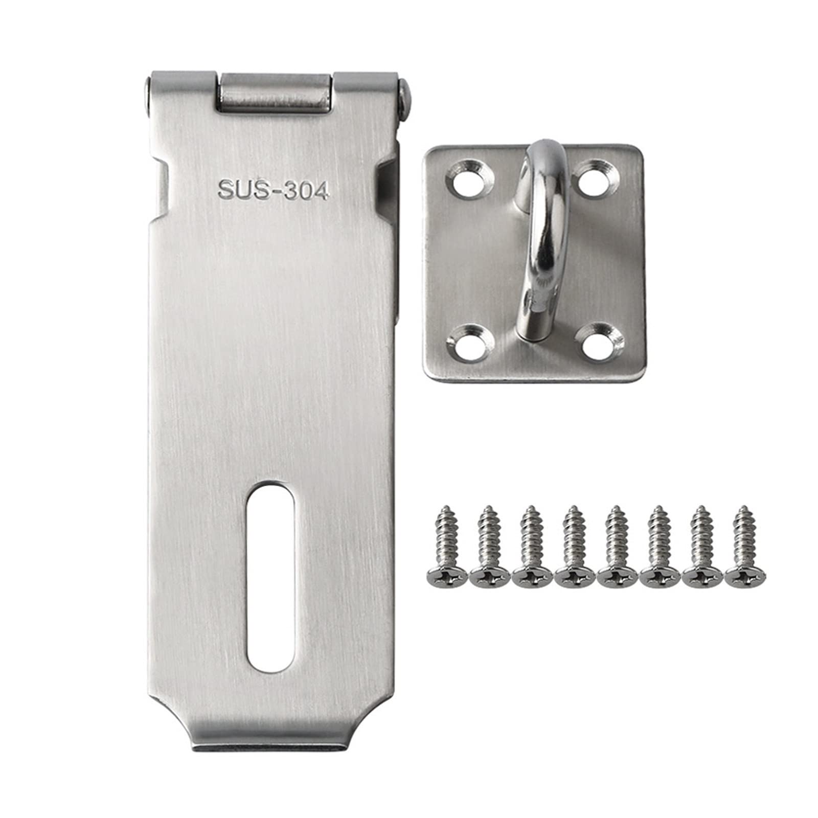 Nvsfzgiyg Nero 304 Stainless Steel Padlock Hasp Door Lock Shed 3/4/5-Inch Heavy Duty And Staple Clasp Gate Latch Silver Black 1Pcs(,4 Inch)