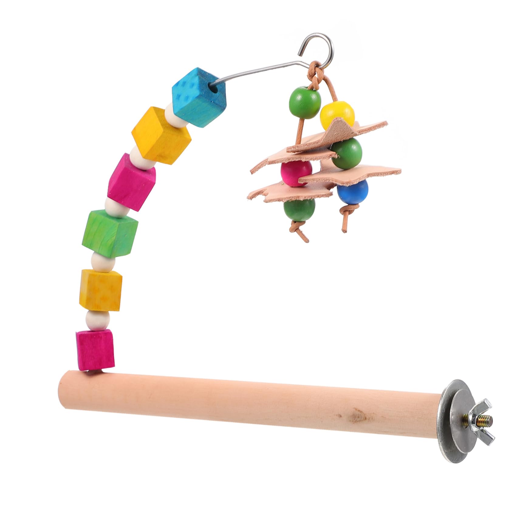 Balacoo Parrot Standing Stick Pets Toys Parrot Cage Toy Hanging Bed Swing Bird Perch Toy Parakeet Toys Chinchilla Cage Toys Bird Cage Toy Cockatiel Parrot Toy Playset Wooden Chew