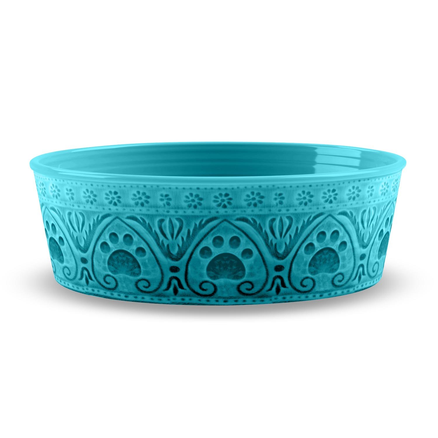Tarhong Medallion Paw Print Pet Bowl Teal Medium Desertcart INDIA