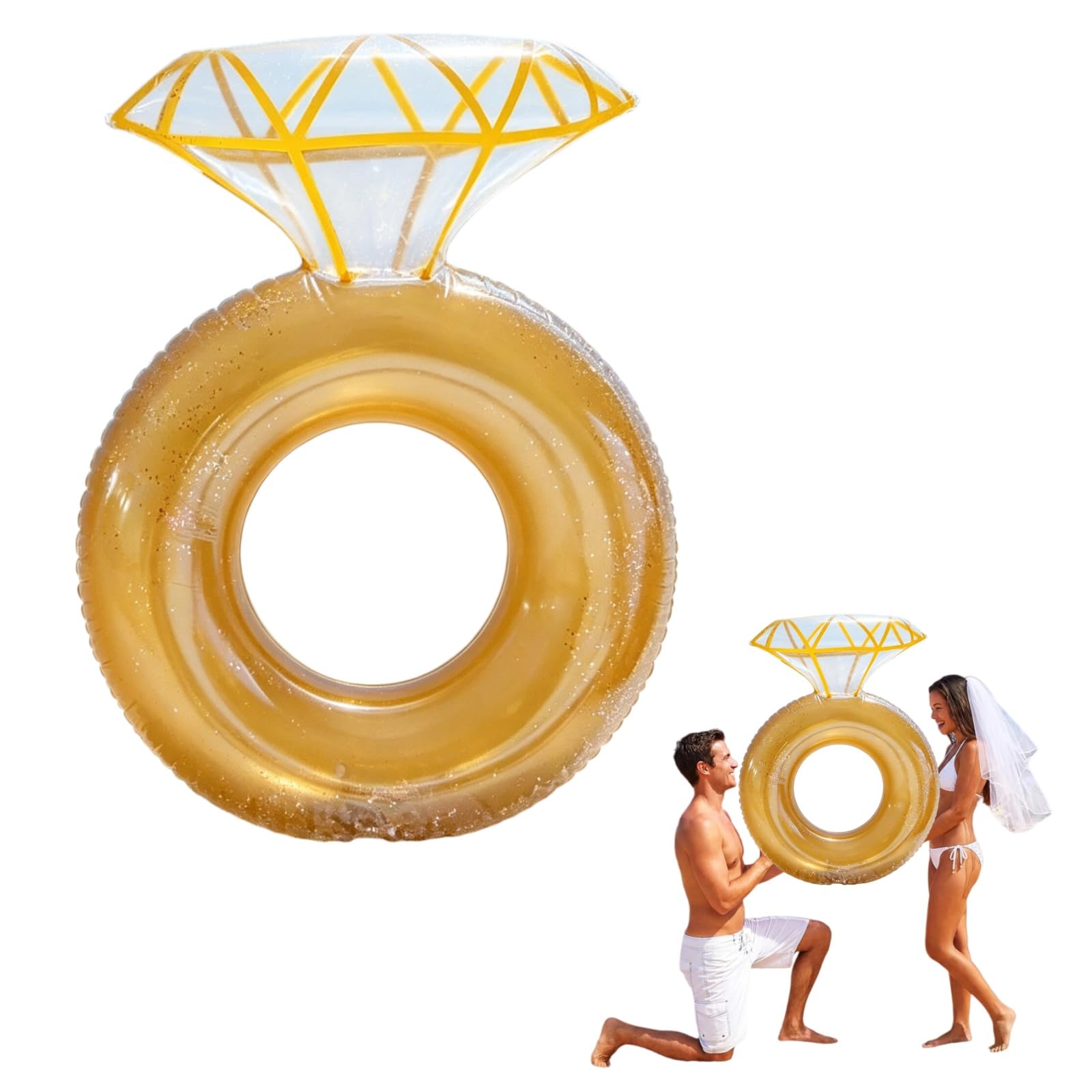Pool Floats, Inflatable Diamond Ring Pool Float Inflatable Pool Float Inflatable Floaties Wedding Beach Party Pool Toys Pool Swim Rings for Bachelorette Party Adults