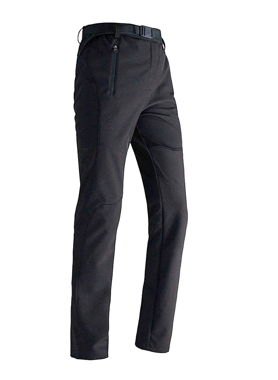 Mens Softshell Trousers Waterproof Golf Trousers Snow Ski Fleece Lined Outdoor Walking Hiking Pants Winter Overtrousers