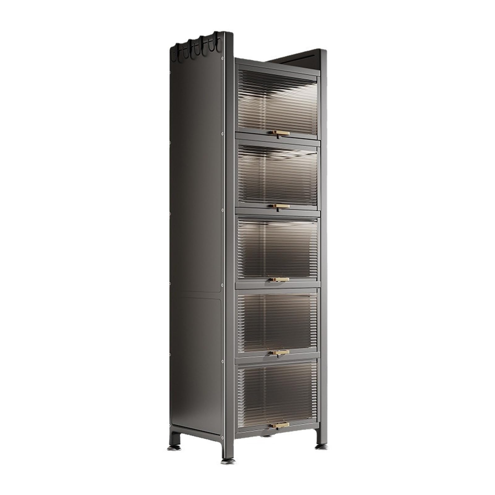Carrello portaoggetti da Cucina a 6 Ripiani con Mobile in Acciaio al Carbonio e ripiano per Forno a microonde