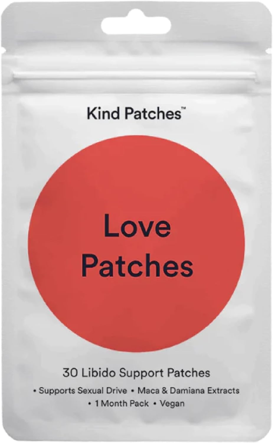 Kind Patches | Love Patches | Libido Boosting Support | Botanical Plant-Based Formula with Maca Root, Ginseng & Ashwagandha | 30 Vegan Patches