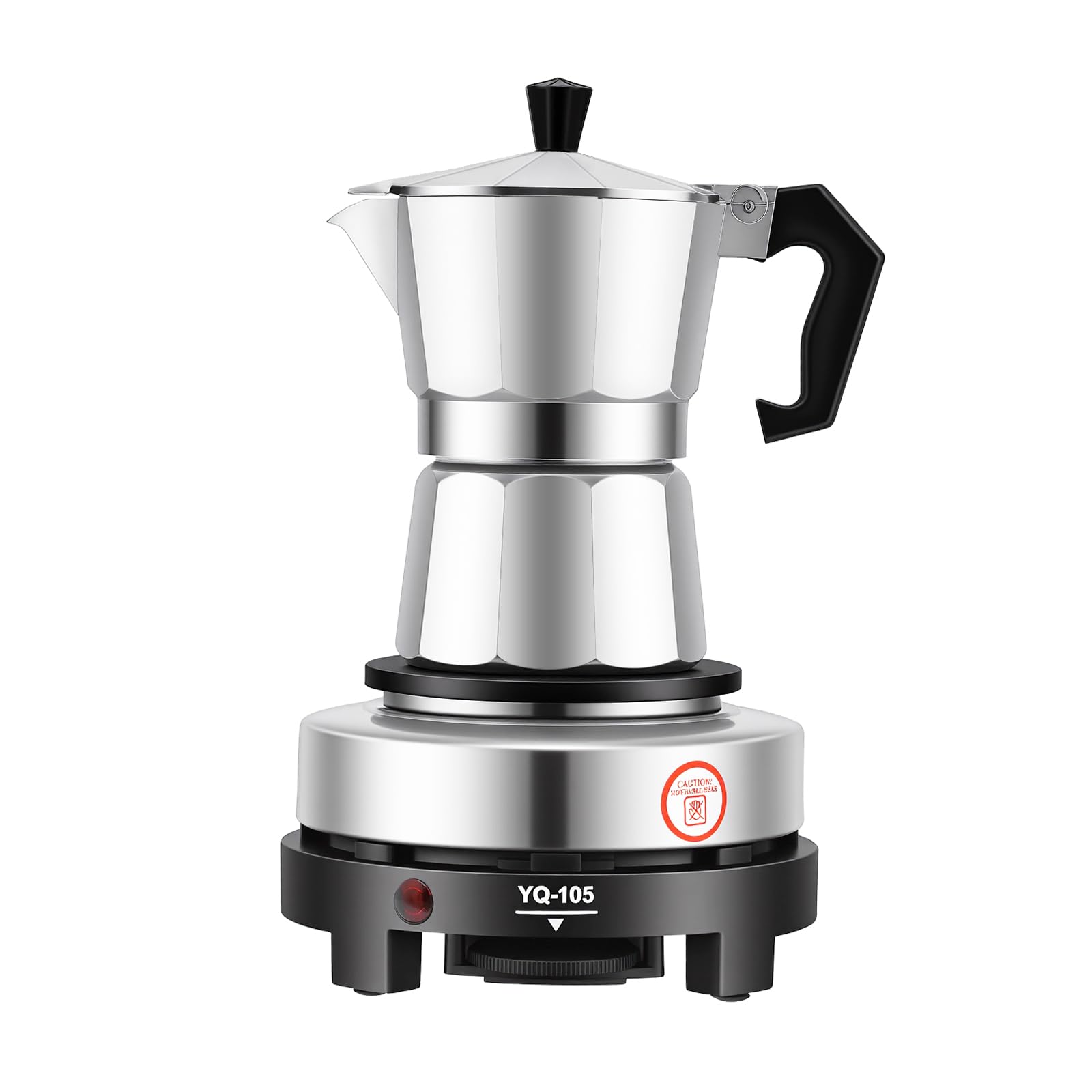 Cafetière à expresso électrique, petite taille, 6/3 tasses, compatible avec tous les types de plaques de cuisson, convient à tous les types de plaques de cuisson (3 tasses)