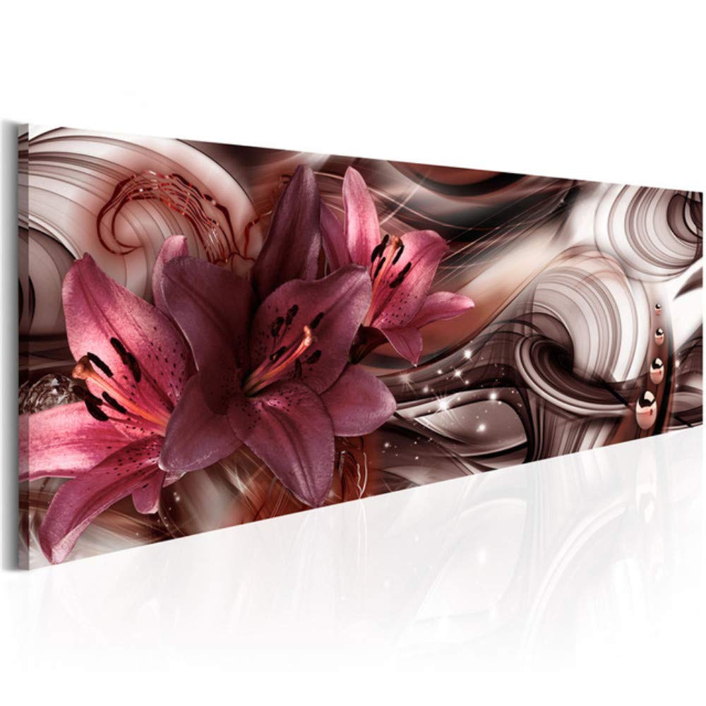 Kit Pintura de Diamante 5D Completo Grande DIY Diamond Painting Lienzo Bordado Cristal Rhinestone Punto de Cruz Adulto Niño para el Hogar Decor de Pared Regalo Flores de lirio Round drill,50x100cm