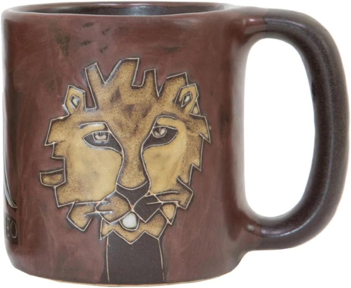 One (1) MARA STONEWARE COLLECTION - 16 Oz Coffee Cup Collectible Dinner Mug - Zodiac Sign - Leo The Lion Design