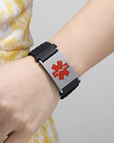 Miniatura 2 de Pulseras deportivas personalizadas de alerta médica para mujeres y hombres  Pulseras de identificación médica personalizadas con grabado gratuito