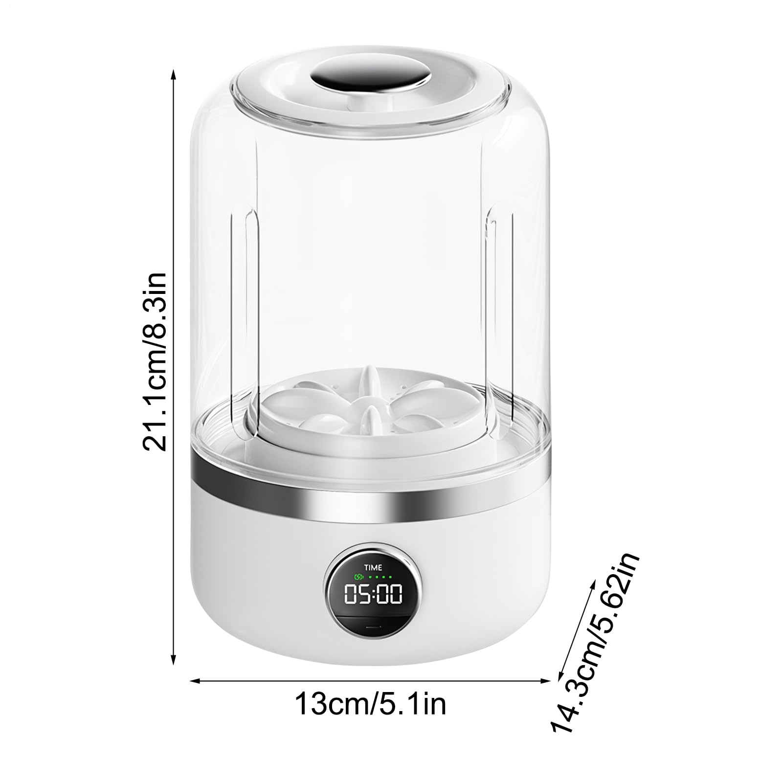 Underwear Washer, Portable Panty Washing Machine with Double Cleaning Modes, Compact Silent Laundry Appliance for Travel Apartment Dorm Camping Use, 13x14.3x21.1cm, White