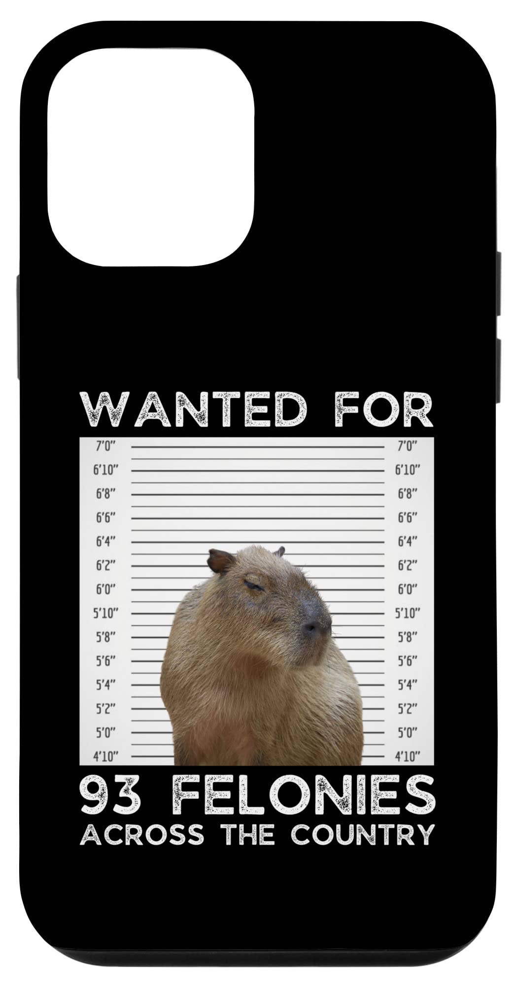 Amazon Com Iphone 12 Mini Capybara Mugshot Wanted Poster Capy Meme Lover Case Cell Phones Accessories