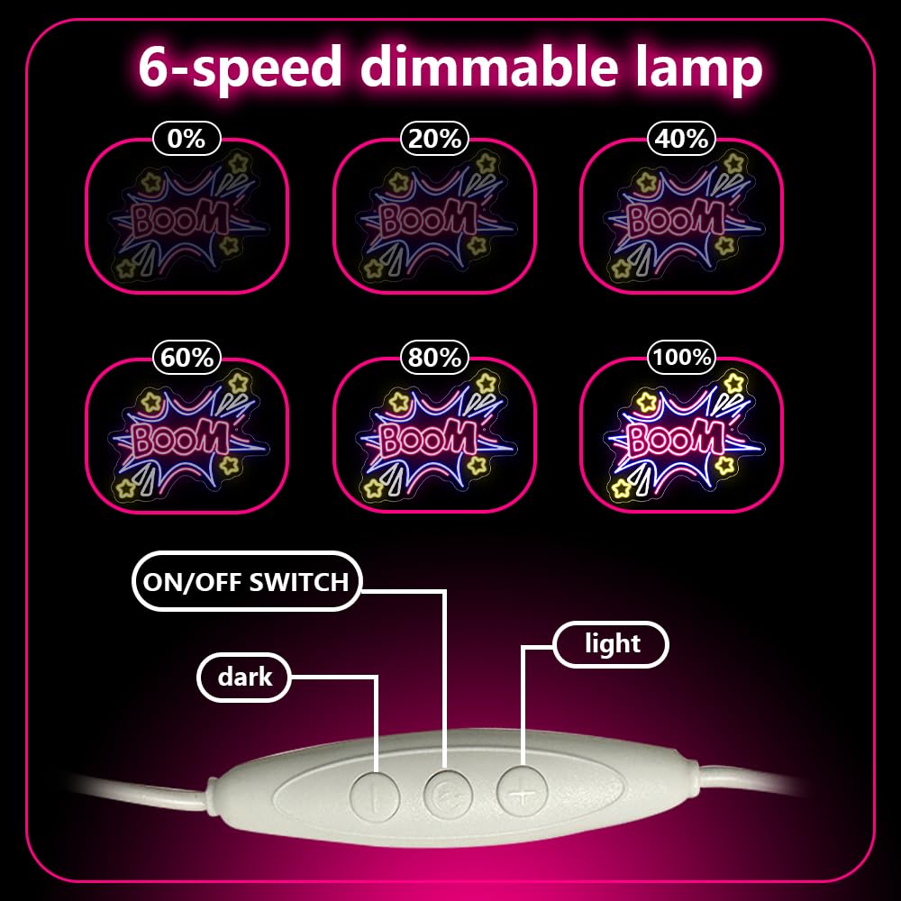 Boom Neon Schild,Bunte Boom Led Schilder Wand Deko für Spielzimmer Schlafzimmer Club Party Mann Höhle Living Room,Stern Dimmbare Neon Sign Geschenk für Teenager Männer Frauen USB Powered（12.4"*16.7"）