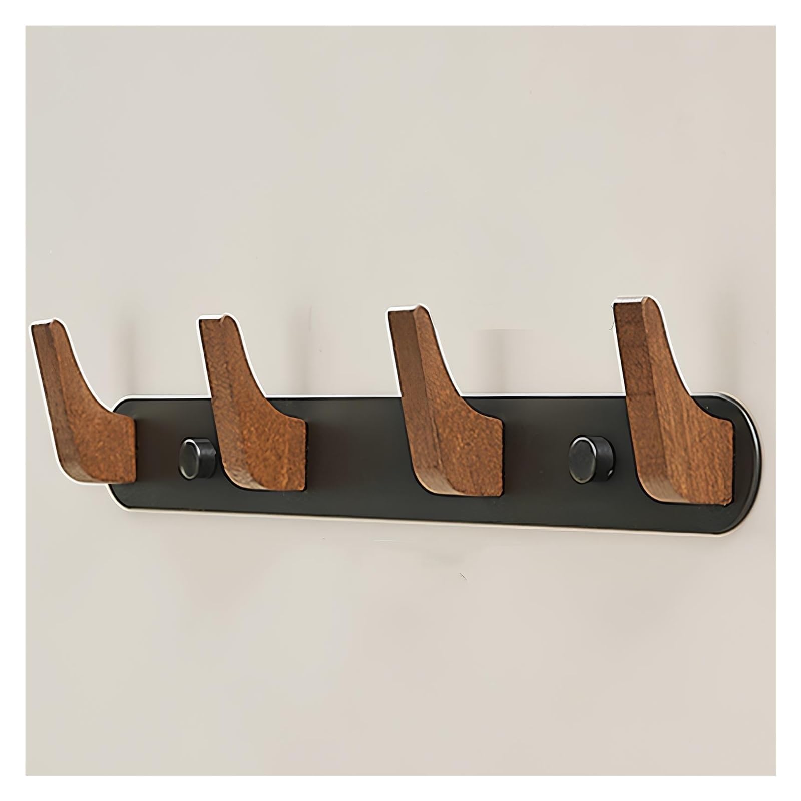 Perchero de pared de madera con ganchos rústicos para colgar ropa en la entrada del hogar
