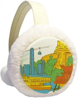China Hong Kong Victoria Aquarela Winter Ear Warmer Cable Knit Furry Fleece Earmuff Outdoor