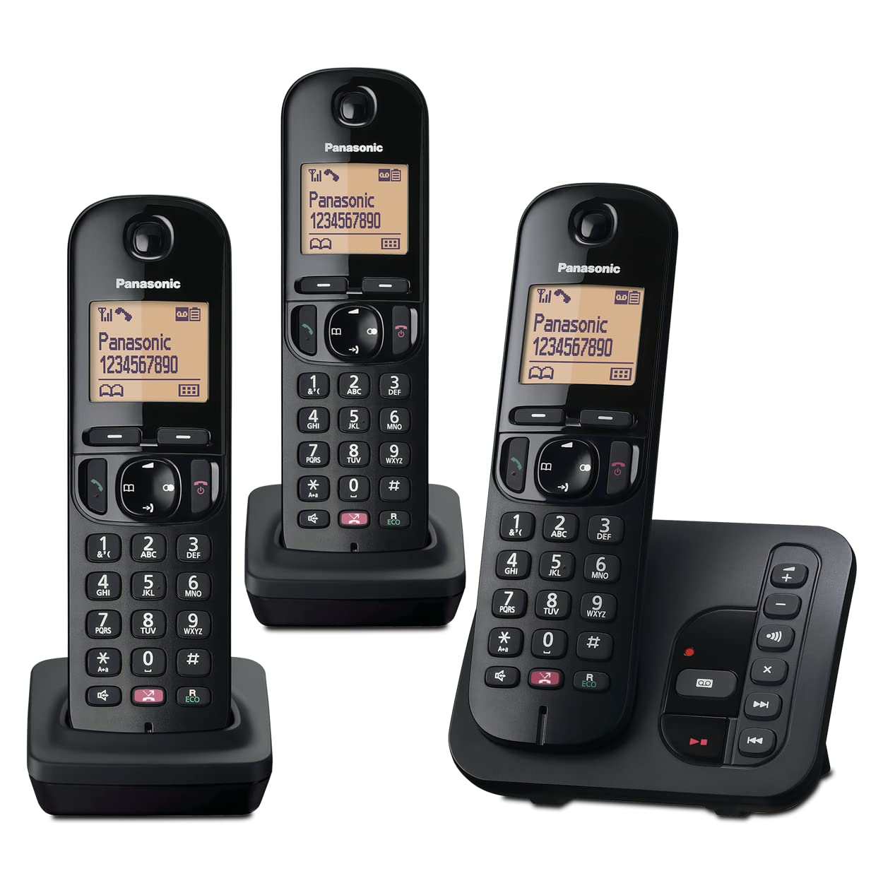 KX-TGC263E Digital Cordless Phones: 18-min answering machine, dedicated call block button, an easy-to-read dot-matrix display and a hands-free speakerphone