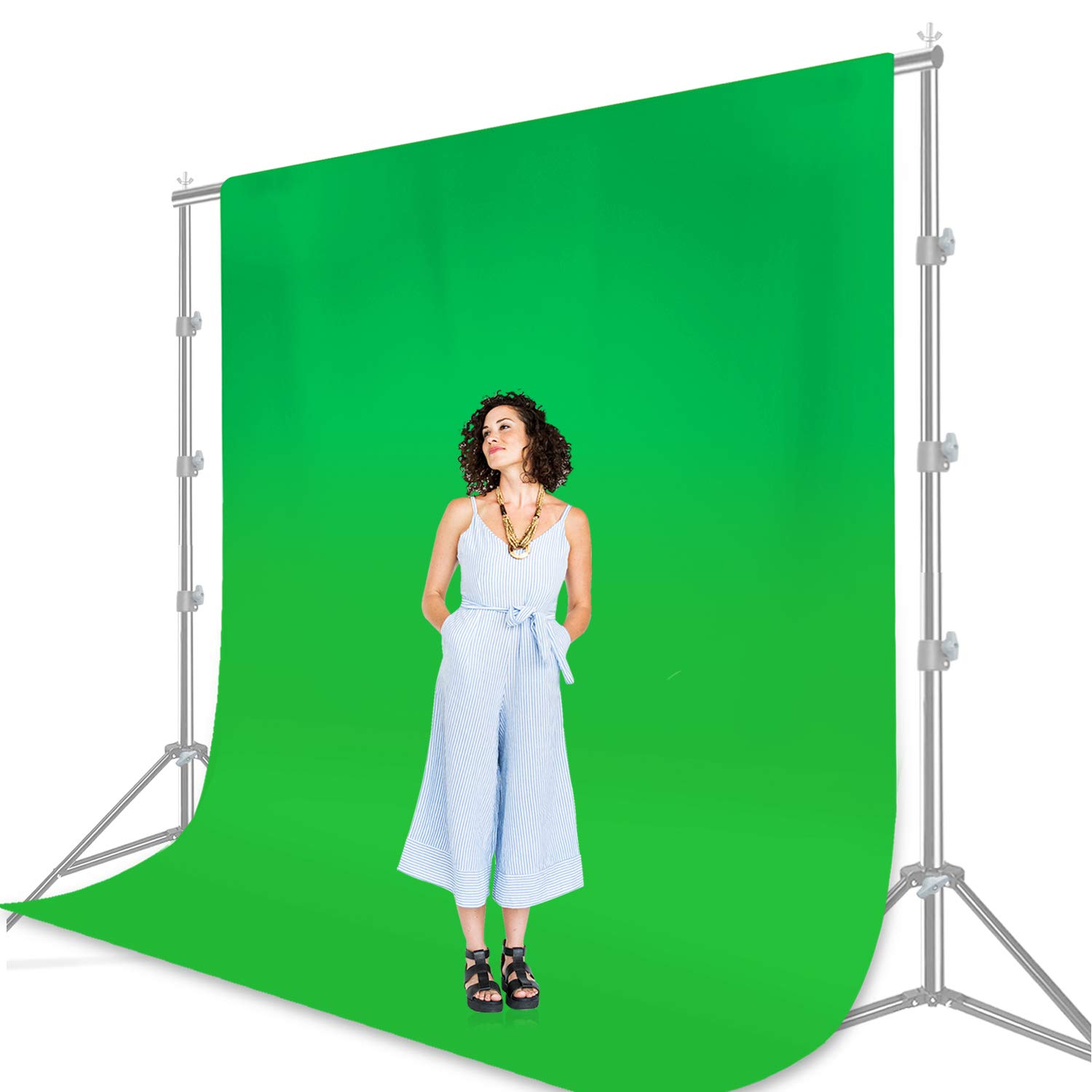 JS JULIUS STUDIO Chromakey Hintergrund 1,5 X 2,1 M – Grüner Musselin, Wiederverwendbar – Für Fotoshootings