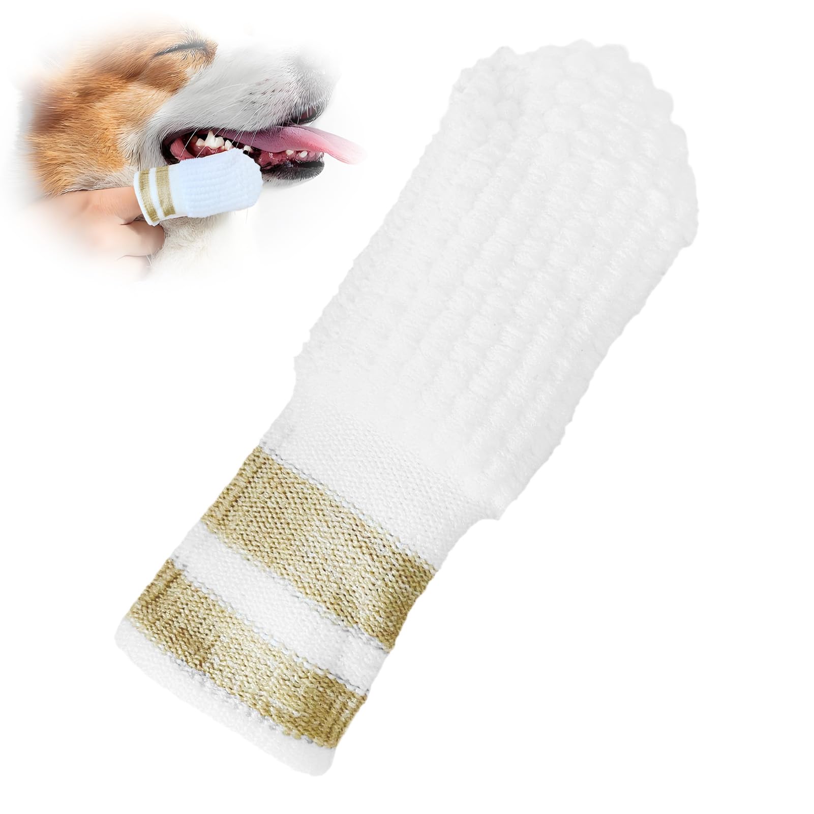 wilcractk Cepillo de Dientes para Perros, Práctico dedo de Microforro Polar, Cuidado Dental para Perros, Nylon Suave, Talla Única (6.5x3cm) Reutilizable y Respetuoso con el Medio Ambiente