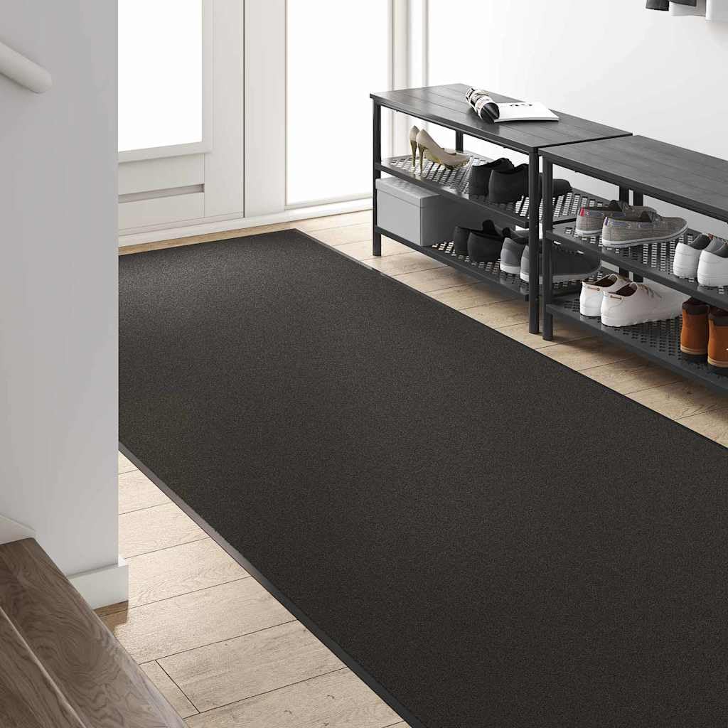 Felpudo negro 120 x 300 cm antideslizante interior