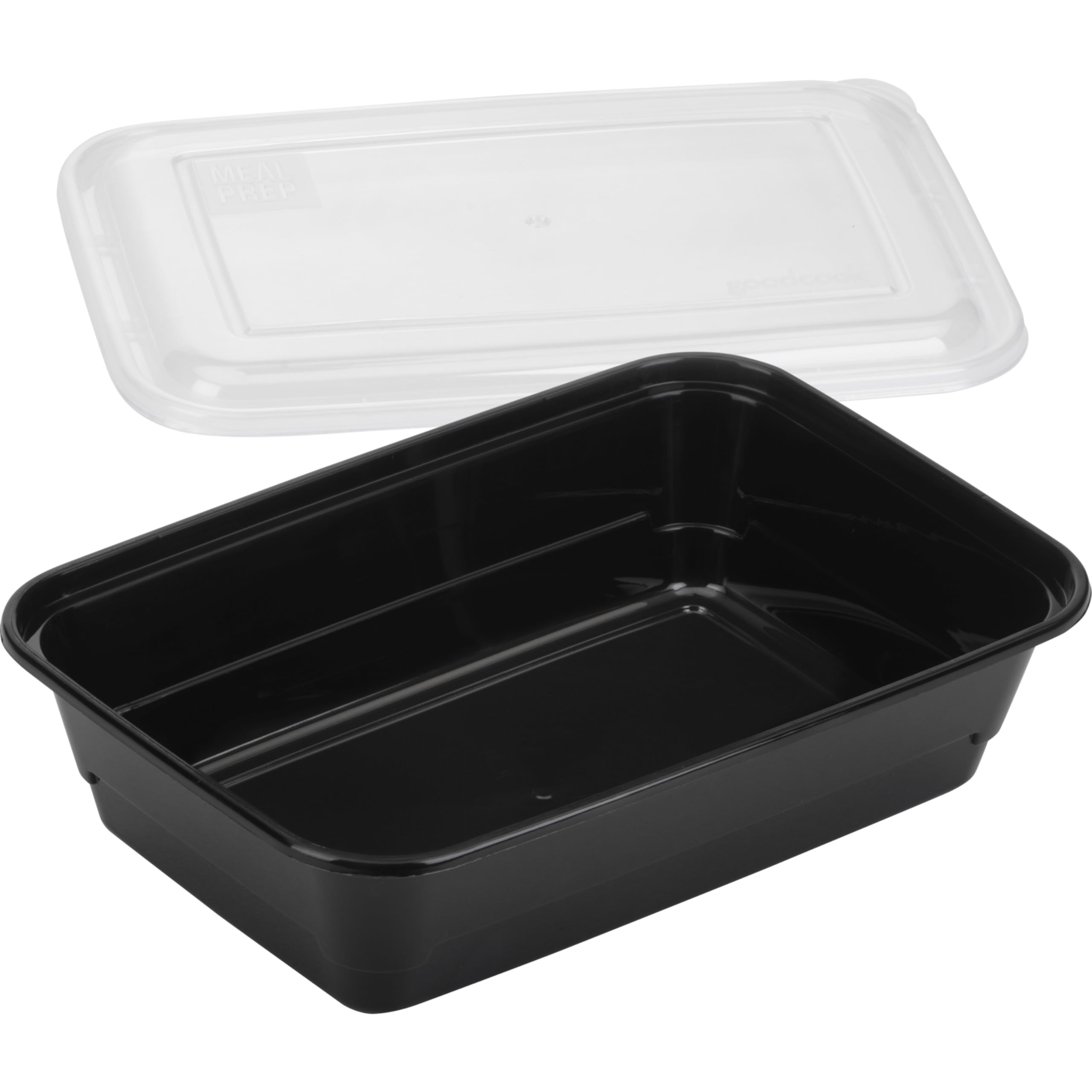 GoodCook Meal Prep - Contenitore rettangolare con scomparto singolo, 30 unità, senza BPA, colore: nero