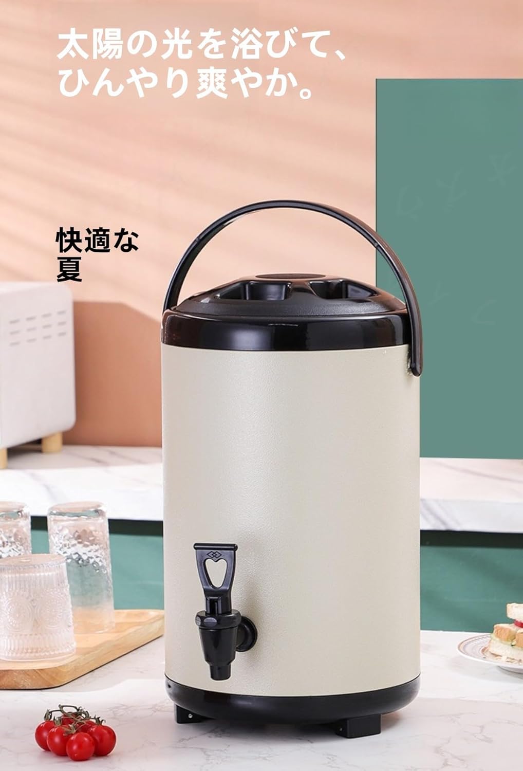 Fiozweaステンレス豆乳桶冷冷二層業務用大容量フィオズウィアミルクティー店保温茶桶簡便多機能(多サイズが選べます) (10L,本