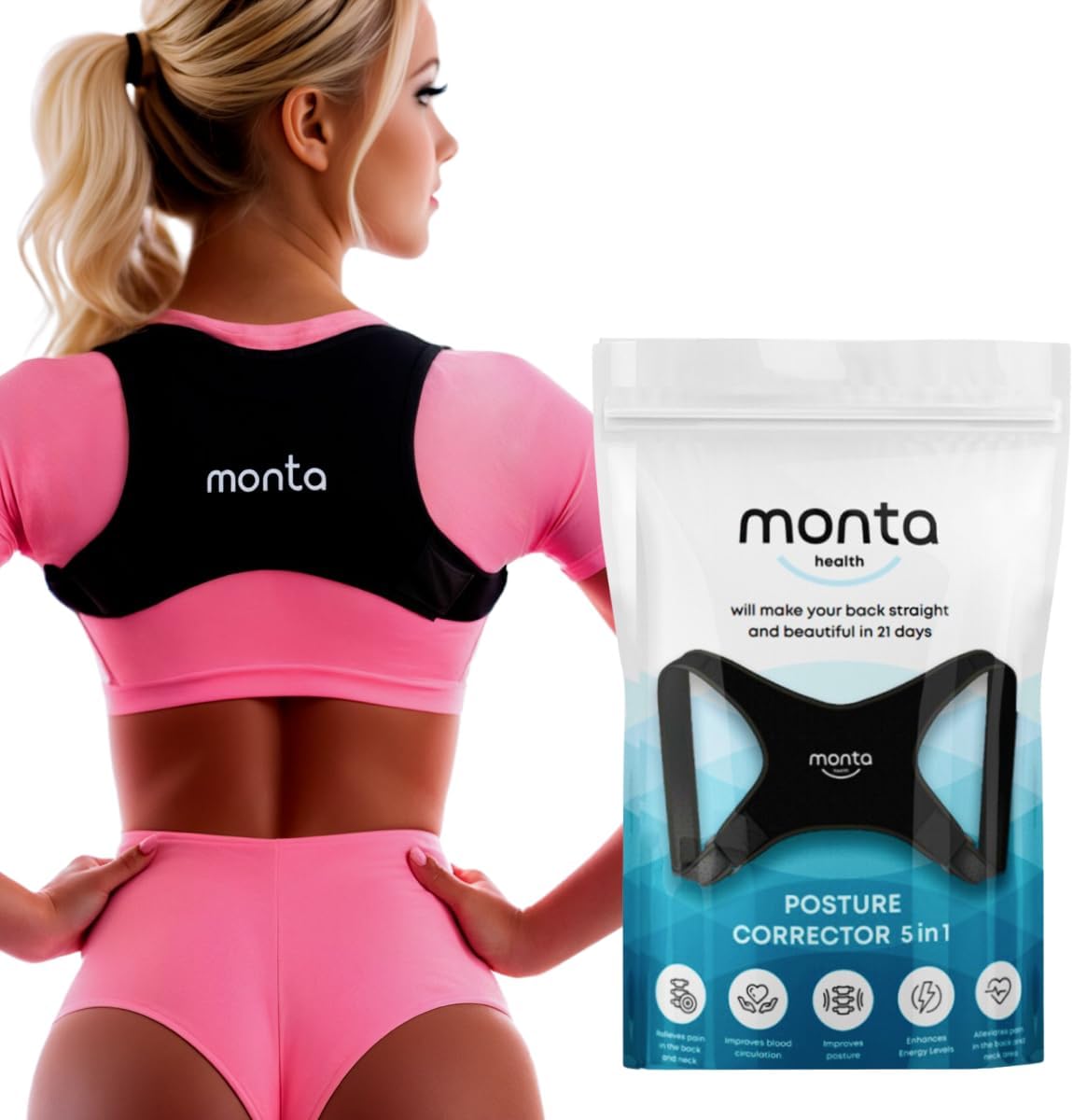 Ultimate Posture Corrector: Breathable, Comfortable Back and Shoulder Brace for Men and Women - Discreet Under-Clothes Design for Improved Posture and Neck Support