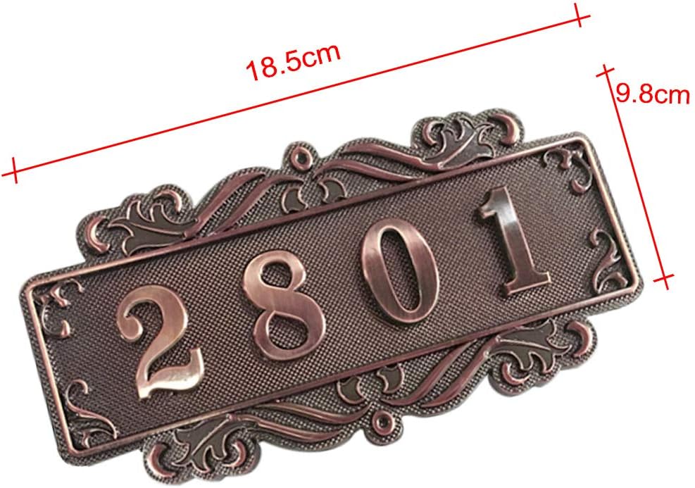 Customized House Number Sign Personalized Cast Address Plaque Lawn Mounted Plaque Wall Mounted Sign Engraved Sign for Mailbox Personalized House Number Plaque for Hotel Restaurant (Up to 4 Numbers)