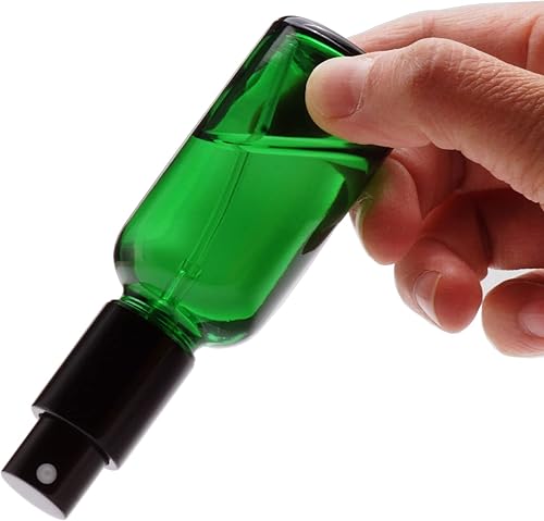 Miniatura 9 de YIZHAO Botellas de vidrio verde de 4 onzas, con pequeño aerosol de niebla fina, tapa de metal, recargable para aceite esencial, viajes, limpieza,
