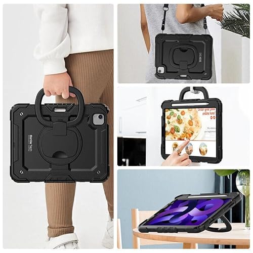 Gorilla Tech Armour iPad Cases Shockproof Luxury Multi-Functional Smart Cover with Hand Holder Kickstand Pen Holder (Black, iPad Pro 12.9 (2021) 5th Gen) - Image 2