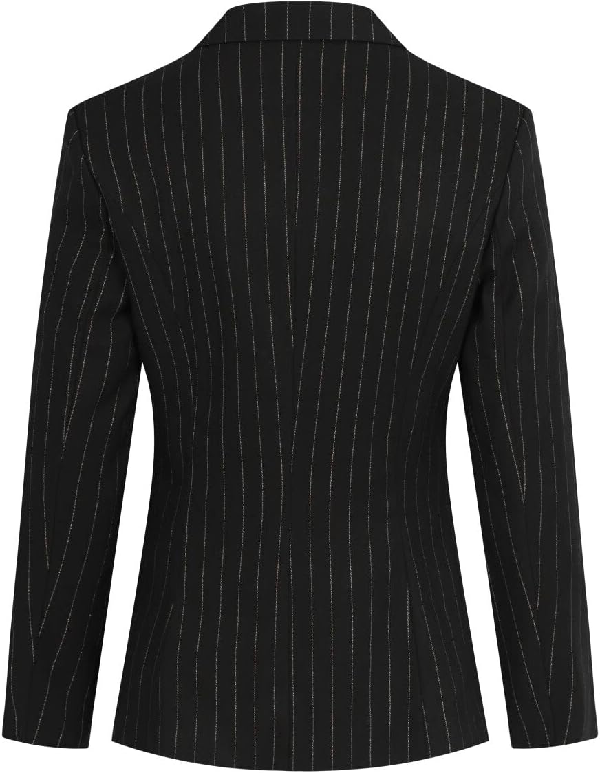 YYNUDA Women's Business Striped Suit Set 2 Piece Office Work Business Suits Blazer and Pant