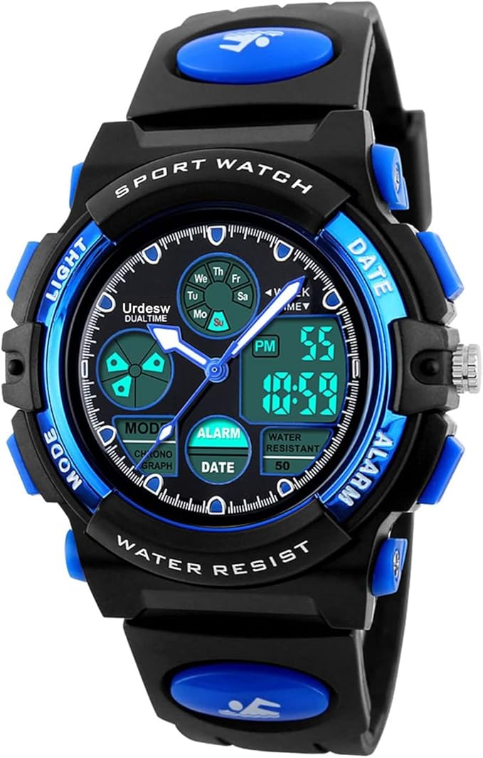 Urdesw Kids Digital Waterproof Watches for 615 Year Old Boys