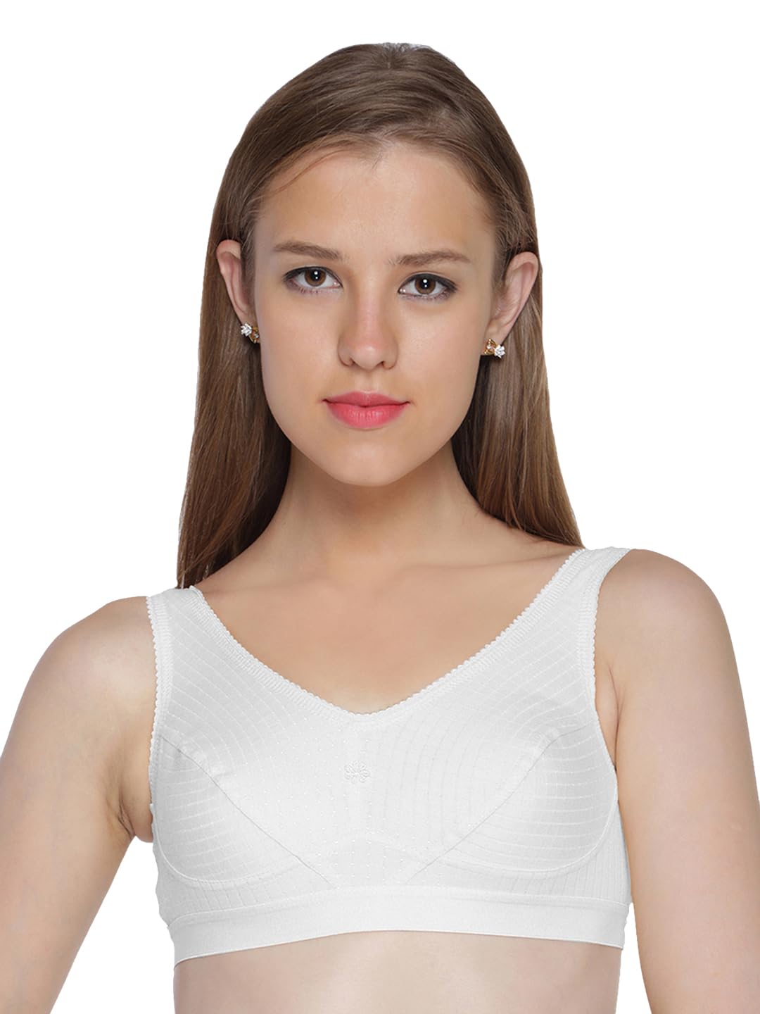 SONARI Womens Non Padded Yoga Bra | Wide Underbust Band, Pull On Type, Broad Shoulder Straps, Full Coverage, Seamed, Cotton Strech Material for Workout -004 Black