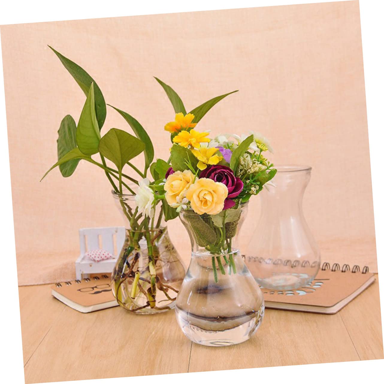 Artibetter 4 Pièces Vase en Jacinthe Décorations en Cristal pour La Maison Décor Rétro Miniture Décoration Vase Hydroponique Vases À Fleurs en Jacinthe Petits Vases À Fleurs en Verre