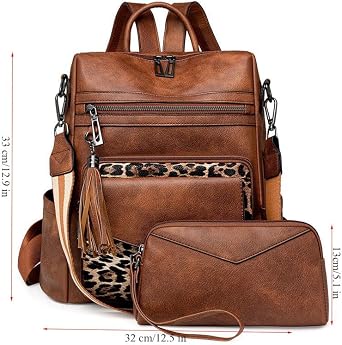 Women Backpack Anti-Theft Lightweight Waterproof PU Fashion Travel Multipurpose Convertible Purse Shoulder Bag Handbag Backpack