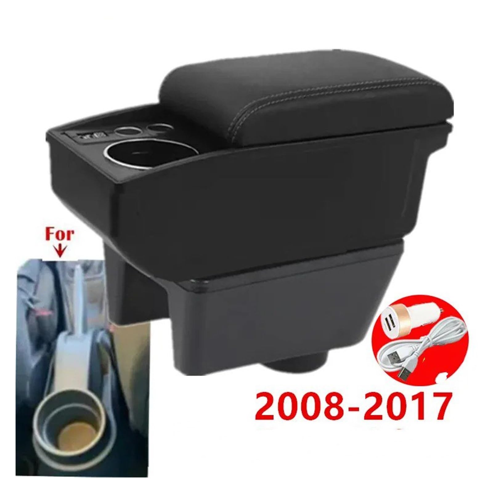 Per Seat Per Ibiza 6J 6L Scatola Portaoggetti Bracciolo Auto Doppio Strato