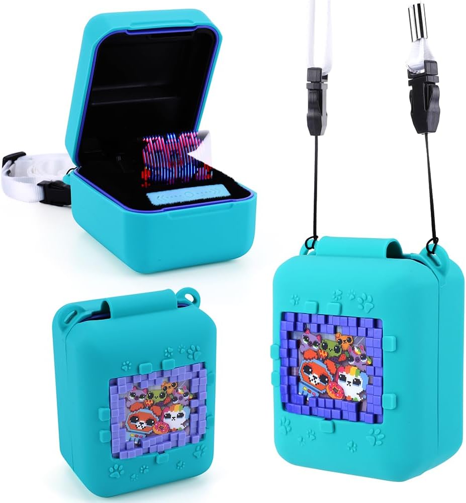 UKETO Case for Bitzee Interactive Toy Digital Pet and Case, Hard Carrying Holder for Virtual Electronic Pets Kids Toys for Girls Boys Protective Container Case Accessories (Bitzee Cover Lake Blue)