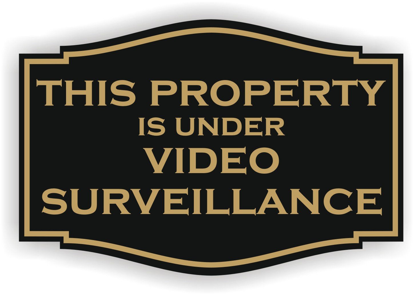 This Property is Under Video Surveillance Sign (4 x 6, Black with Gold)