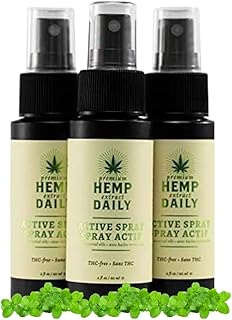Hemp Daily Active Spray | Hemp Spray with Essential Oils | Vegan, Organic Ingredients | 2 Fluid Ounces, 3 Pack