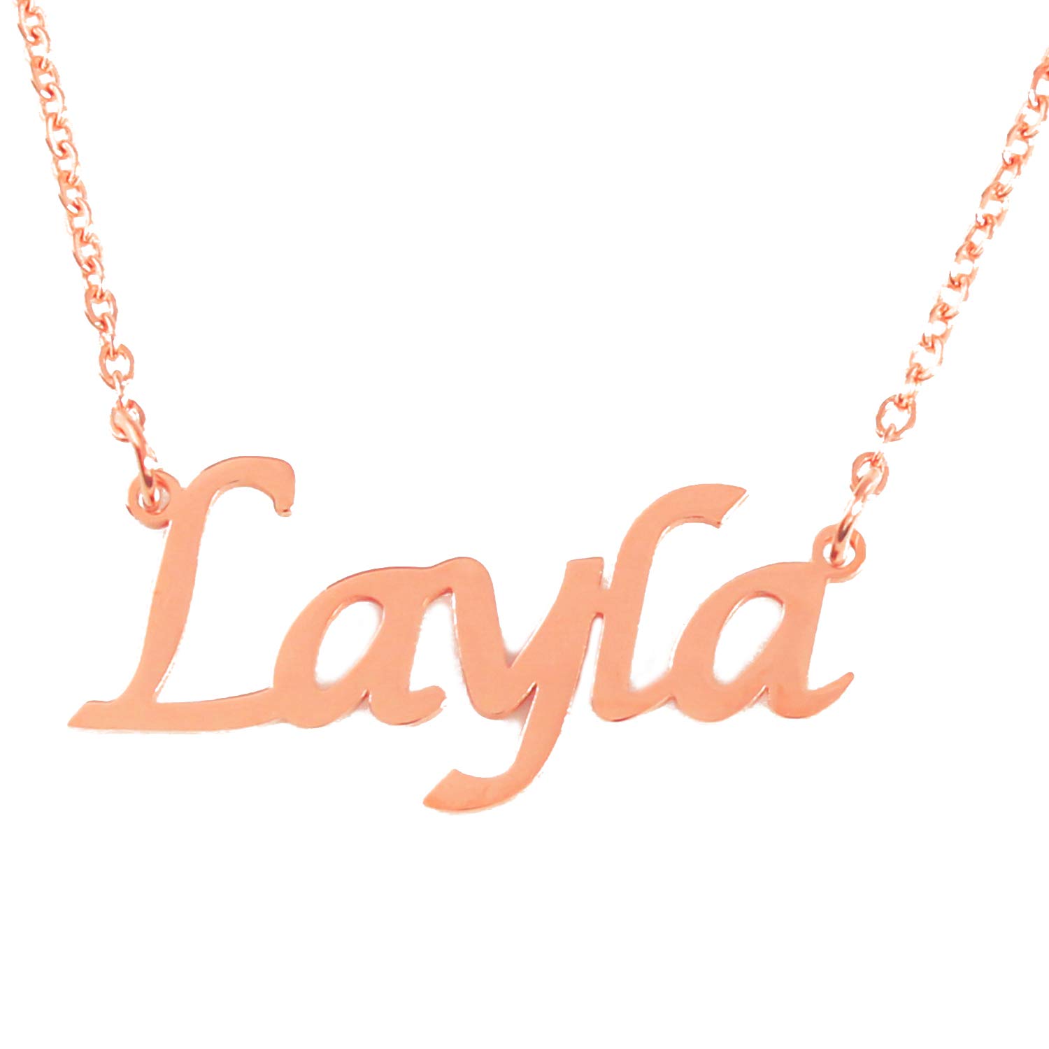 Layla Custom Name Necklace Personalized 18ct Rose Gold Plated