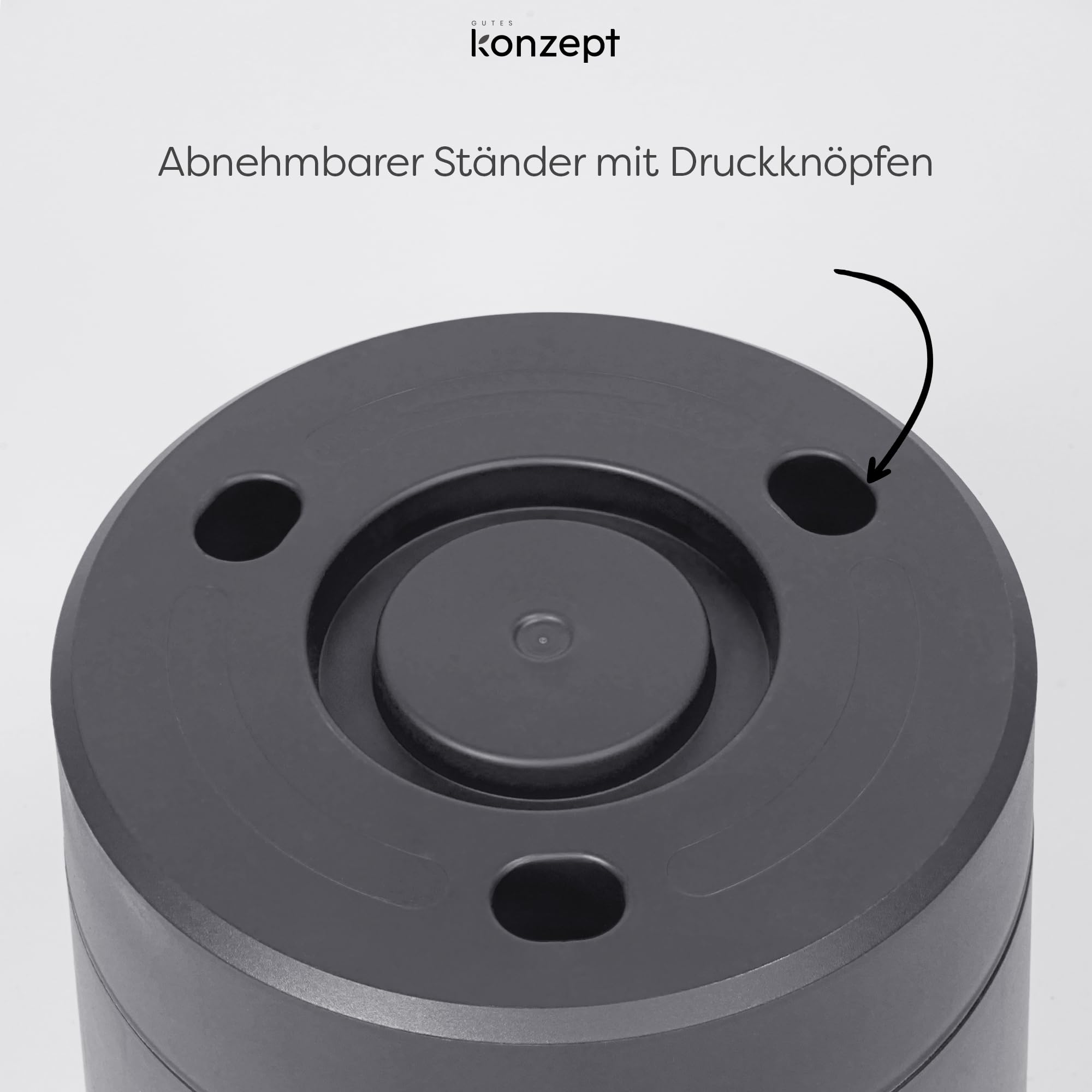 KONZEPT Blumentopf mit Untersetzer 38 cm - großer Übertopf aus Kunststoff für Zimmerpflanzen, modern und wetterfest, für Innen und Außen, Anthrazit