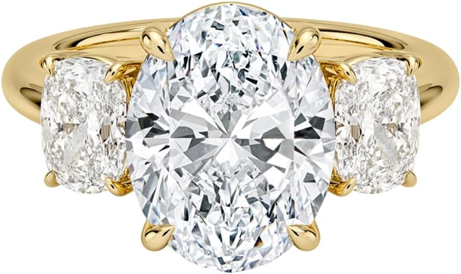 1-5 CT Oval Engagement Ring Colorless VVS1 10K 14K 18K Solid Gold, 925 Sterling Silver 3 Stone Moissanite Engagement Ring Christmas Gift For Women