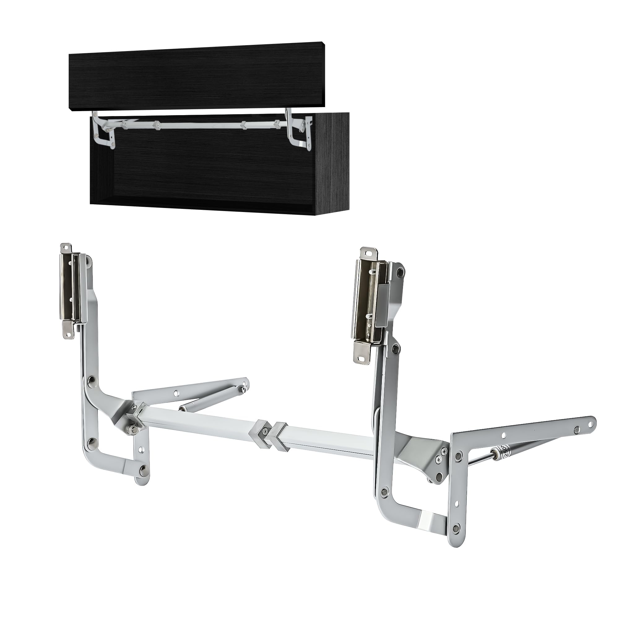Cabinet Door Hinges Set,Vertical Swing Lift Up Stay Pneumatic Arm Kitchen Mechanism Hinges with Slow Closing, Durable Silent(Suitable for Cabinet Width:23.62"-35.43")