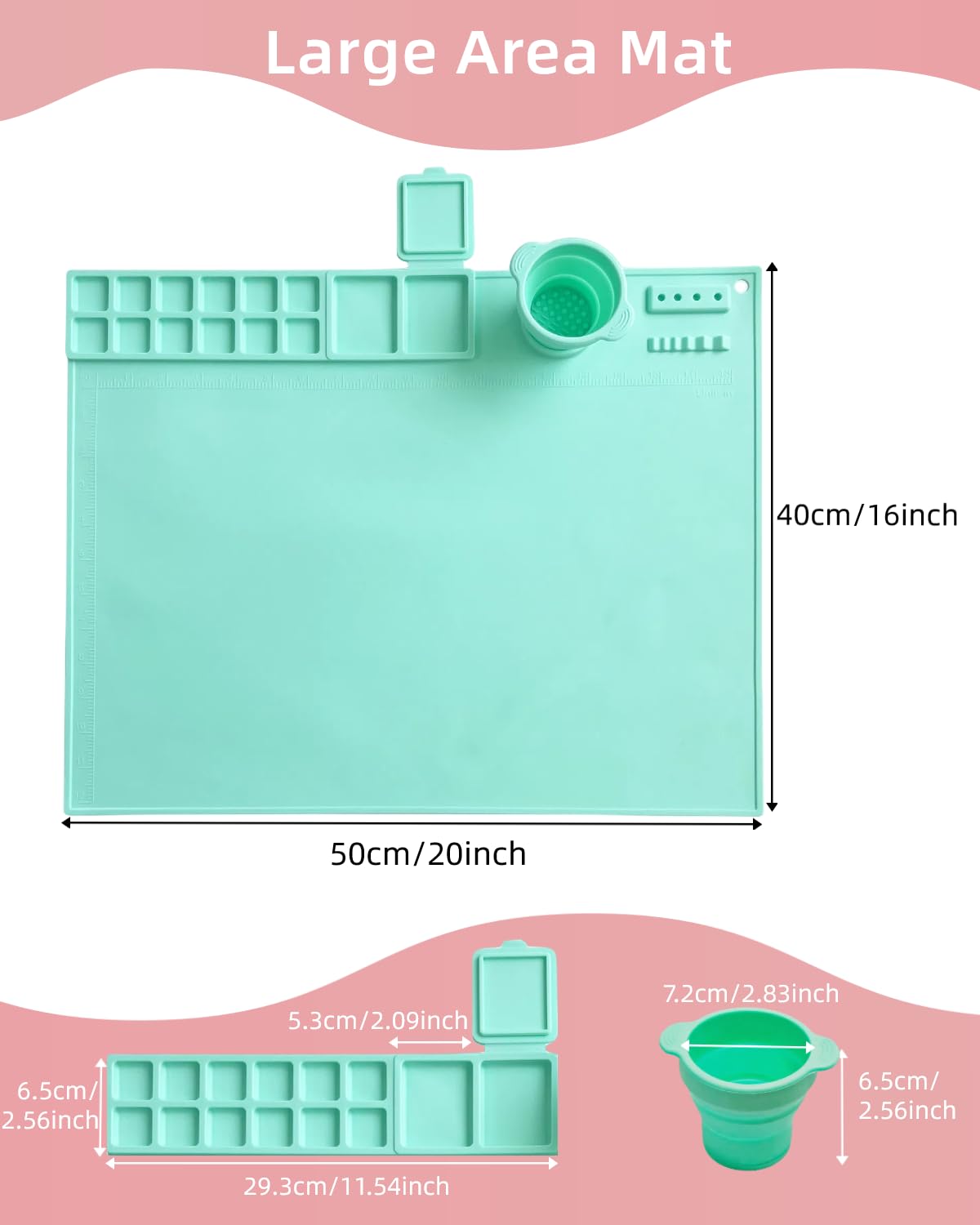 MOKUYOBY Silicone Painting Mat with Cup, 20