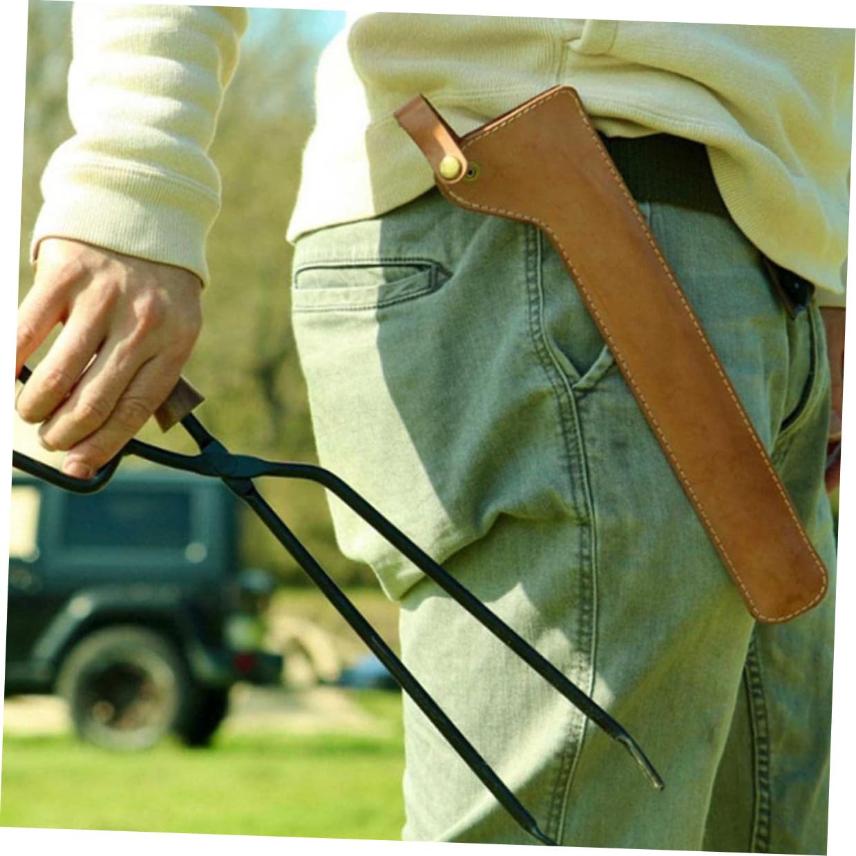 Pinzas de carbón de hierro con mango largo de madera para barbacoa y camping, herramienta de parrilla extendida antideslizante para hoguera y chimenea, accesorio perfecto para cocinar al aire libre