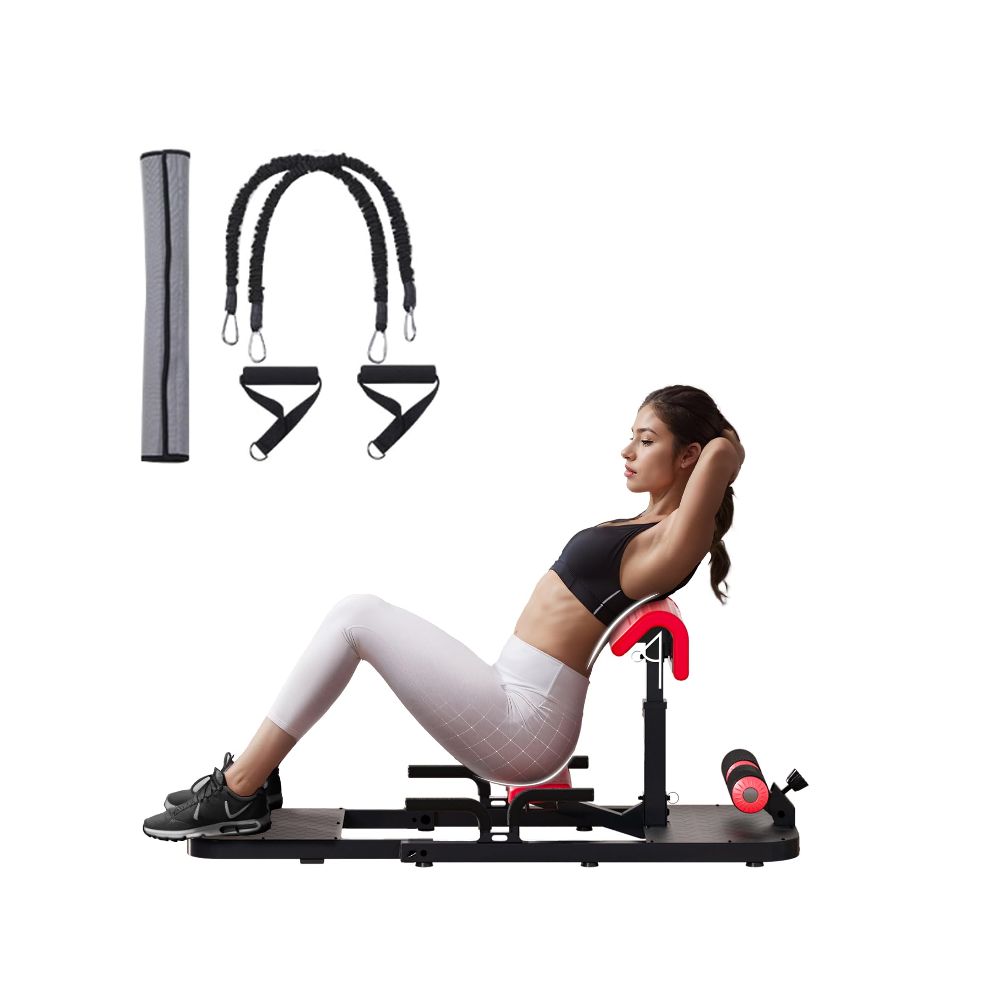 Hip Thrust Machine with High Resistance and Protectors Pad - 3D High Density Polyurethane Cushion - Premium Squat for at Home Gym-Comes with Handles to Exercise Your Arms GlutesWorkout?Black?