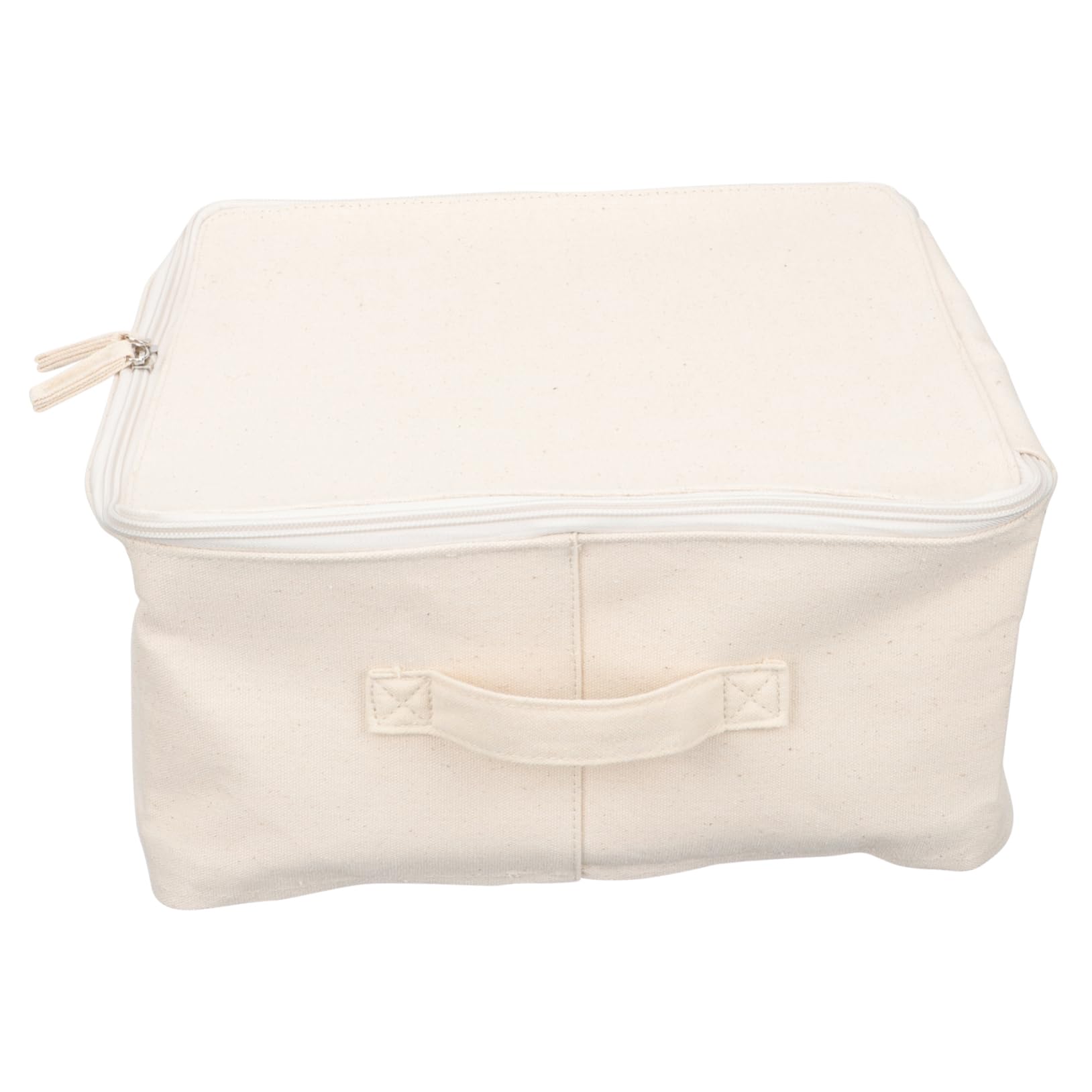 STOBAZA Fabric Storage Box Fabric Storage Bin Canvas Zippered Sweater Bag Storage Basket with Lid Comforter Storage Bags Quilt Storage Bag Blankets Storage Bag Clothes Cotton Foldable