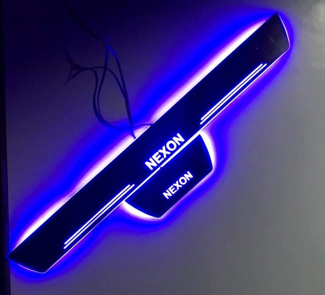 Tata Nexon LED Door Sill Guard Tata Nexon LED Scuff Plates (Glossy