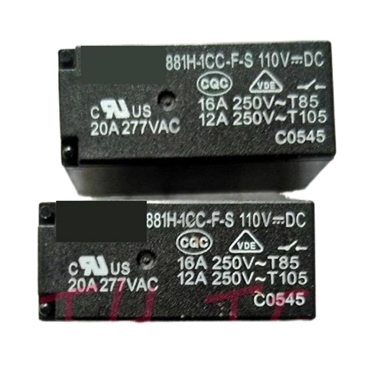 Relais de puissance 881H-1CC-F-S-110VDC anti-surchauffe 16A 250VAC pour automatisme